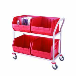 StoreTrolley With 4 Containers - 890Hx540Wx1130mmL Production trolleys for picking containers, Euro container trolley CT29 