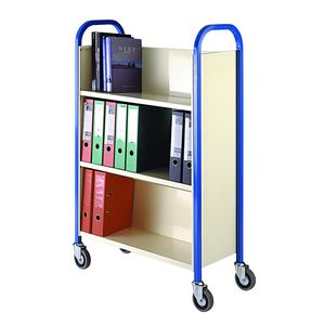 3 tier Book trolley (single sided) Multi-tiered trolleys tier tea trolleys & 3 tier trucks with shelves trays or baskets TT25 Red, Yellow, Green, Blue