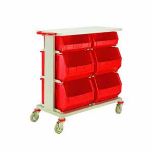 StoreTrolley With Steel Top & 6 Bins - 1010Hx510Wx1050mmL Production trolleys for picking containers, Euro container trolley 22/ct26.jpg
