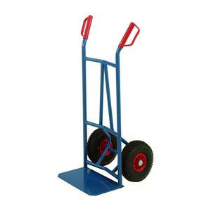 Plate toe sack truck 200Kg out door pneumatic rubber tyre rough terrain building site sack trucks with big wheels /  pneumatic tyres 502ST12P Blue, Red