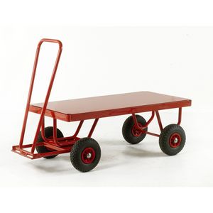 Turntable Platform Truck - Steel Deck 500kg Turntable trolleys | hand pulled trolleys | pull along steering handle 521TR221P 