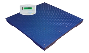 Industrial 1 tonne weighing platform 1m sq c/w GK indicator Industrial weigh beam scales large roll on floor mounted weighing platforms for pallet weighing in factories and warehouse with remote display / computer conections 138429 