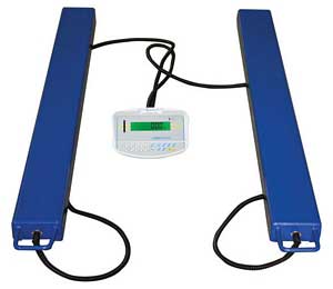 Pallet weighing beams 2 tonne with lcd indicator Industrial weigh beam scales large roll on floor mounted weighing platforms for pallet weighing in factories and warehouse with remote display / computer conections 138425 