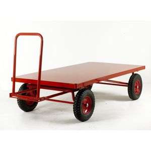 Turntable Platform Truck - Steel Deck 1000kg Turntable trolleys | hand pulled trolleys | pull along steering handle 521TR230P 