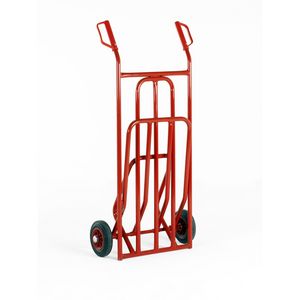 502ST22F Folding toe models Sack Truck with 200mm dia solid rubber tyres. 250 kg capacity, Overall size: 1300H x 610mmW, Toe size:420L x 420mmW  High capacity industrial grade.  Protective handgrips...
