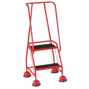 Mobile 2 tread step with handrails - light use office library safety steps average working height 2m 2.2m. 39/s005.jpg