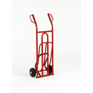 502ST20F Folding toe models Sack Truck with 160mm dia solid rubber tyres, wheels. 150 kg capacity, Overall size: 1070H x 495mmW, Toe size: 320L x 300mmW  High capacity industrial use.  Protective handgrips....