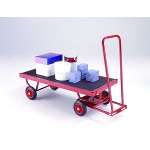 Turntable Trolley 1200mm x 600mm Flatbed with antilsip 500kg Turntable trolleys | hand pulled trolleys | pull along steering handle 521TR321P 