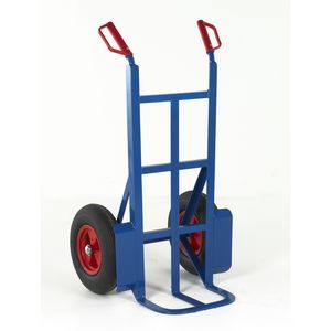 Sack Truck rough ground 350kg pneumatic wheeled 230mm toe rough terrain building site sack trucks with big wheels /  pneumatic tyres 503ST10P Blue, Red