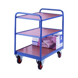 3 tray ply industrial tray trolley 350Kg Capacity Multi-tiered trolleys tier tea trolleys & 3 tier trucks with shelves trays or baskets 501TT37 Blue, Red