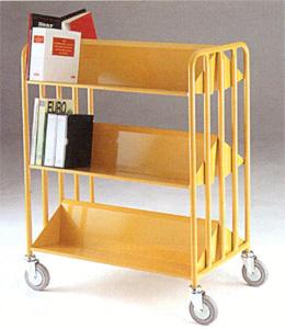 Library Book Trolley with Sloped Book Shelves Post trolley mesh basket containers document distribution trolleys 49/TT26.jpg
