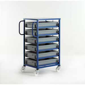 Euro Container mobile  rack / trolley for 6 containers 1100H Production trolleys for picking containers, Euro container trolley 50/CT206.jpg