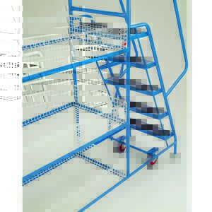 S199 Removable baskets. 2075H x 620W x 1730L over all  dimensions. Tray heights, 1245 top, 785 middle, 320 bottom.  Fitted with 2 retractable castors in front and 2 fixed castors to rear.  Front castors retract with hand operated lever to immobilise...