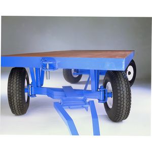 Flat bed Ackerman (all wheel steer) Trailer Flatbed Industrial tow trailers for forklifts and tow tugs 52/AckermanFront.jpg