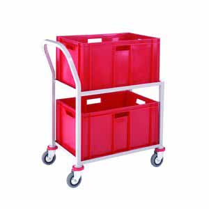 StoreTrolley With 2 Euro Containers - 890Hx510Wx800mmL Production trolleys for picking containers, Euro container trolley CT19 