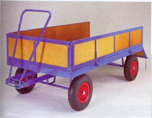 Turntable trailer with headboard, sides + tailgate Turntable trolleys | hand pulled trolleys | pull along steering handle 55/tr112p.jpg