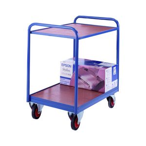 2 tray timber panel industrial tray trolley Multi-tiered trolleys tier tea trolleys & 3 tier trucks with shelves trays or baskets 501TT36 Blue, Red