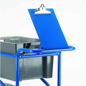Steel Clipboard - Factory Fitted Optional Extra Production trolleys for picking containers, Euro container trolley T07 